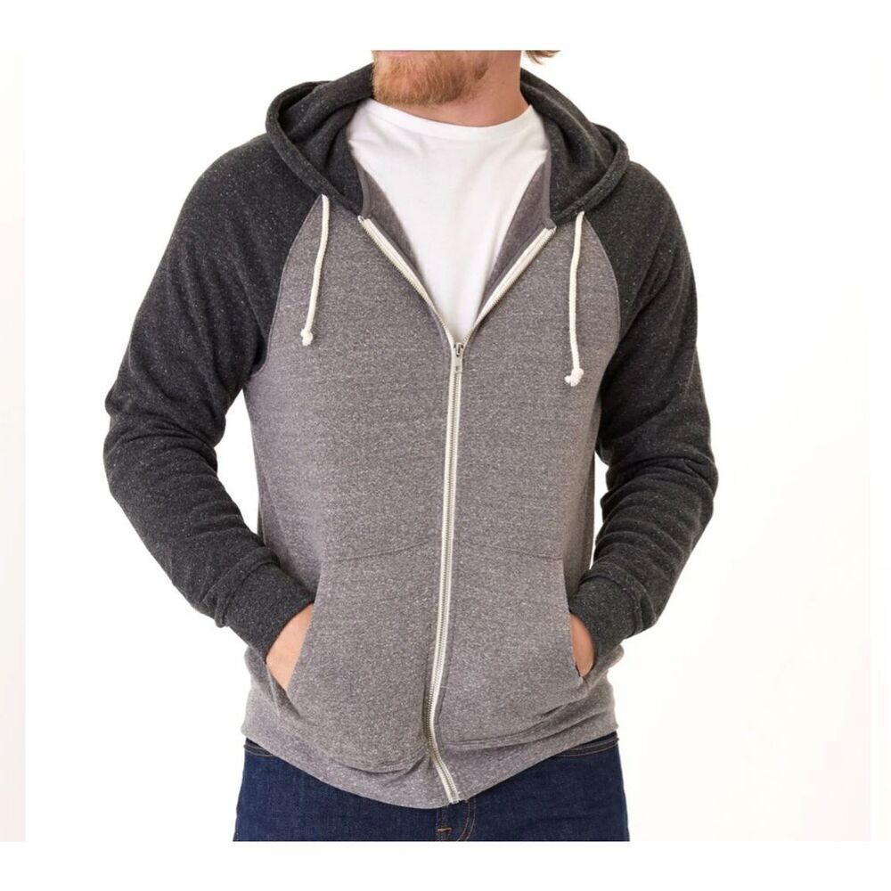 Threads 4 Thought NWT TRIBLEND RAGLAN COLORBLOCK ZIP FLEECE HOODIE sz XS